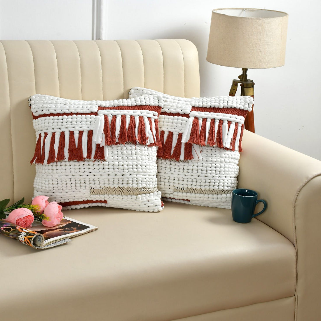 Bohemian Decor Hand Crafted Throw Cushion Covers 16”x 16”