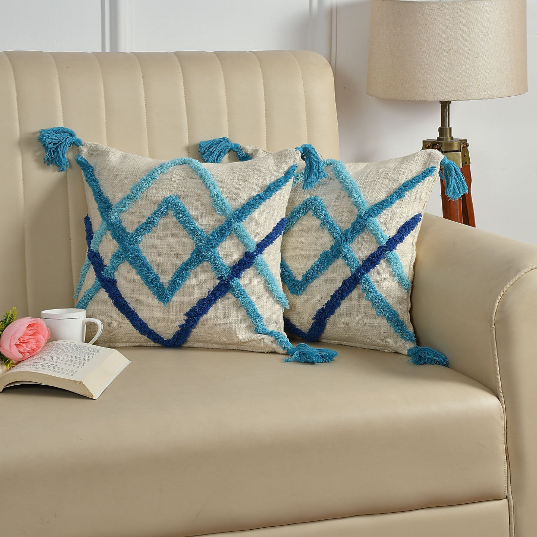 Bohemian Decor Hand Crafted Throw Cushion Covers 16”x 16”