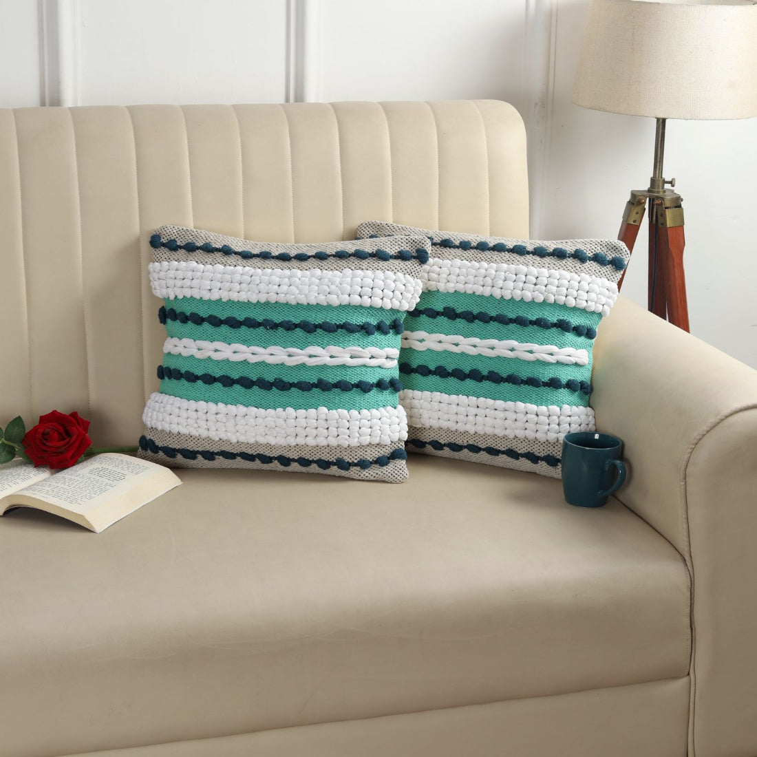 Bohemian Decor Hand Crafted Throw Cushion Covers 16”x 16”