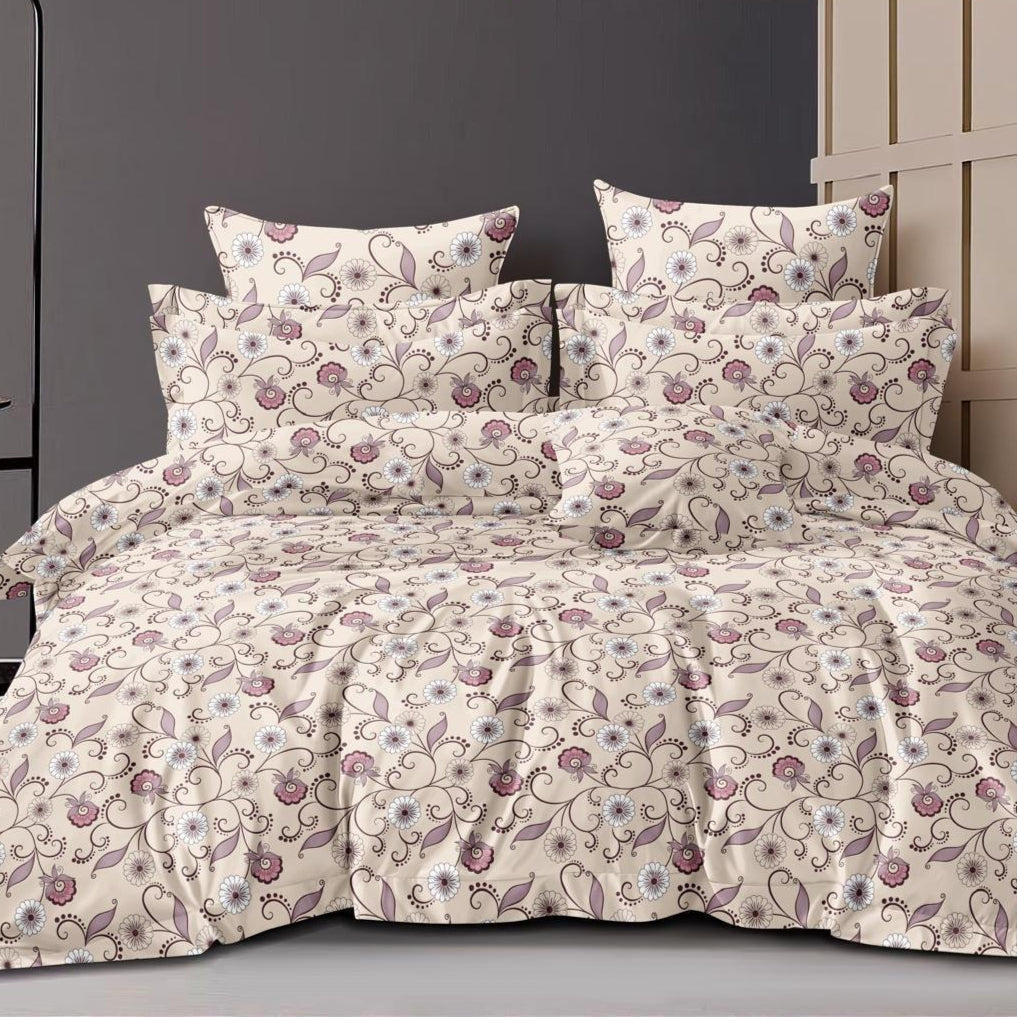 Pastel Swirls 180 TC Cotton Blend Flat King Bedsheet