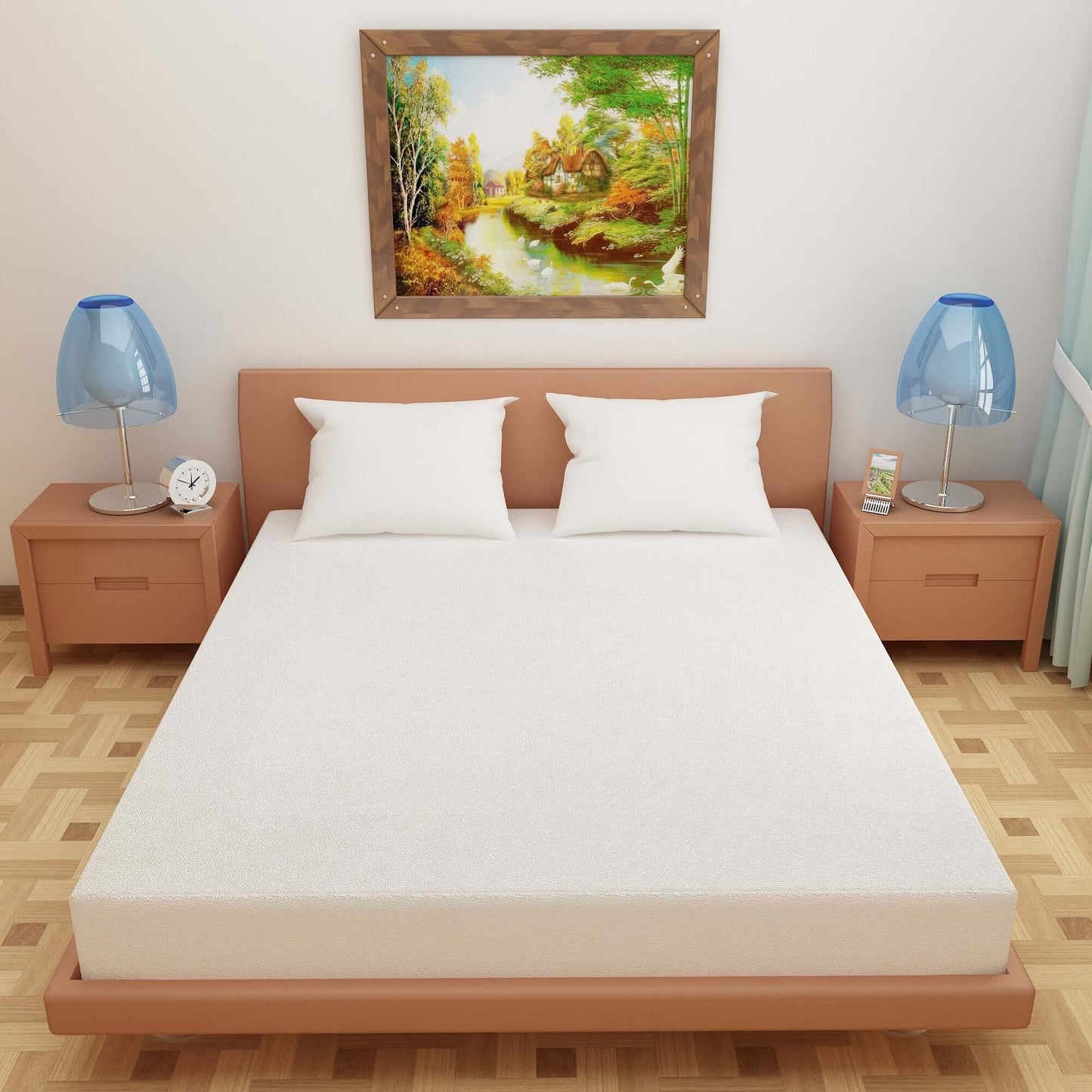 Waterproof Mattress Protector with 360 Degree Elastic Strap, Luxury Terry (White, Available in 16 Sizes)