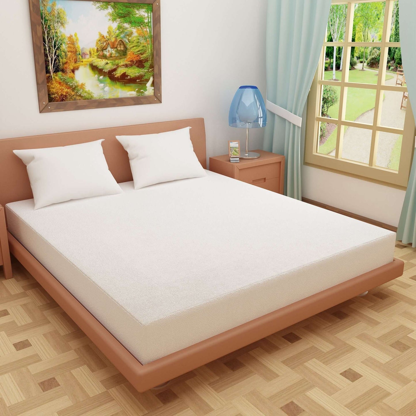 Waterproof Mattress Protector with 360 Degree Elastic Strap, Luxury Terry (White, Available in 16 Sizes)