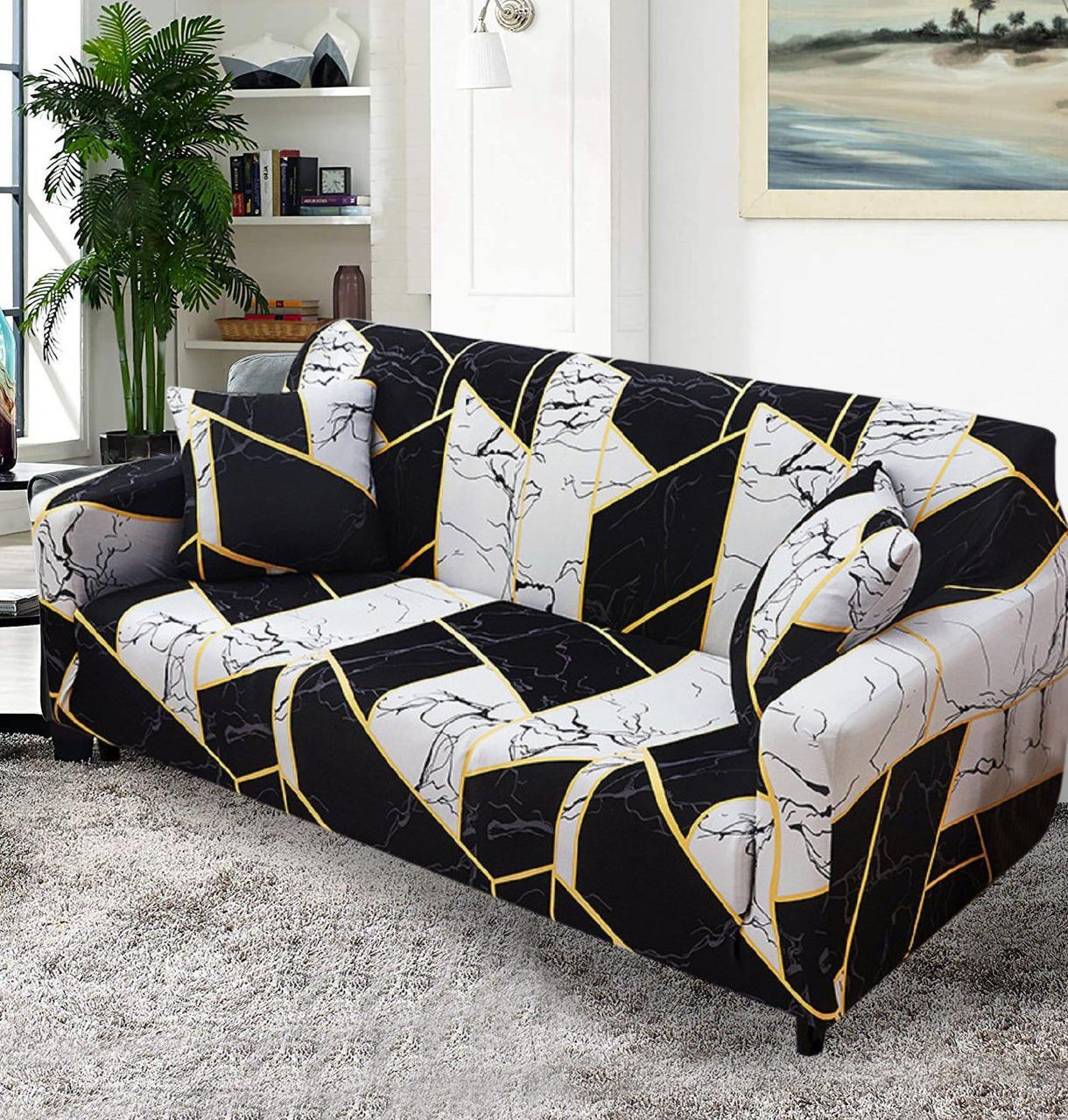 BLACK & WHITE ICE BEST SELLING - Luxury Quality Strechable & Dust-proof Sofa Cover