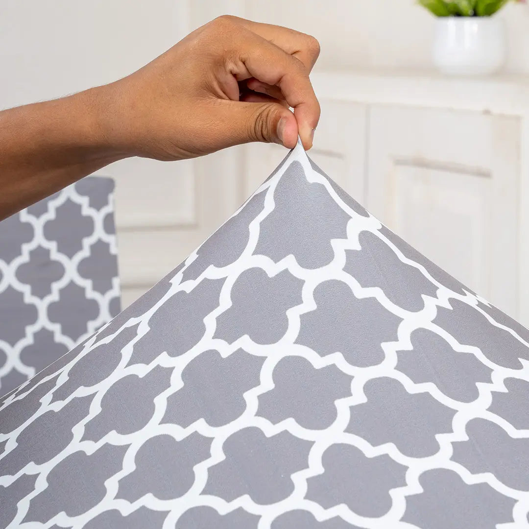 CoverHome - Grey Diamond Elastic Chairs Table Covers