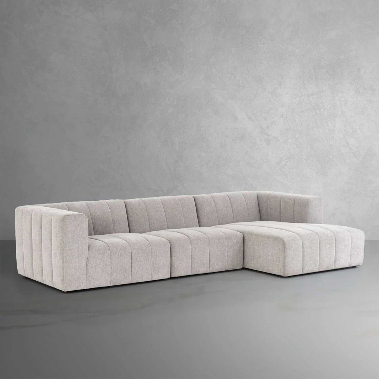 Jerry 4 Seater L Shape Fabric Sofa - Grey