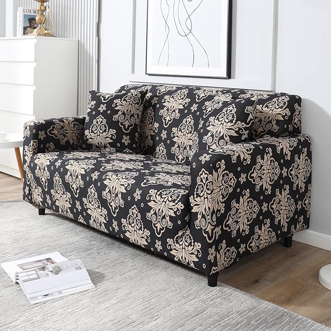 Buy washable sofa covers online in Dombivli & across India – available for 3-seater, 5-seater & L-shape sofas in multiple colors like grey, blue, beige, brown & floral prints – Super Furnishing