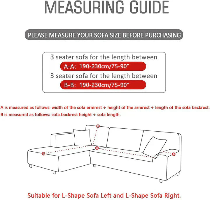 L-Shape Sofa Cover - Peach Prism