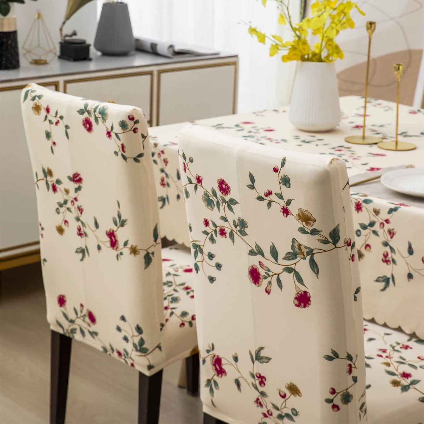 Cream Dream Chair Table Covers - Dustproof, Water Resistant & Stain Free Fabric