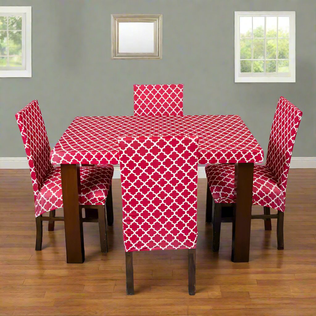 Red Diamond Elastic Chairs Table Covers