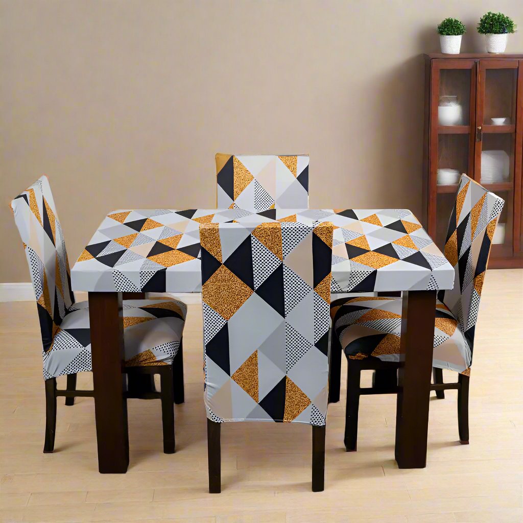 Yellow Prism Elastic Chairs Table Covers