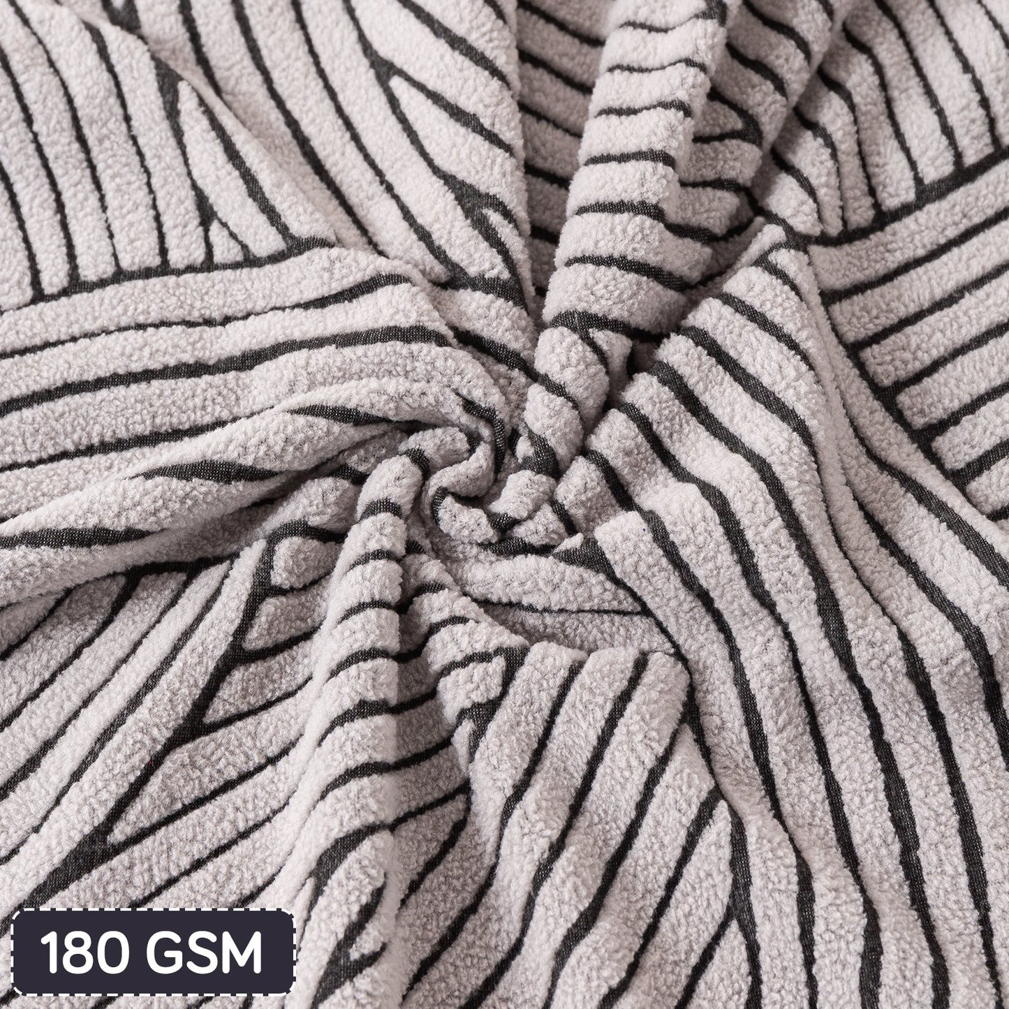 'WaveLine Series' Jacquard Sofa Cover 1/2/3/4-seater Fully Covered, Ash Grey