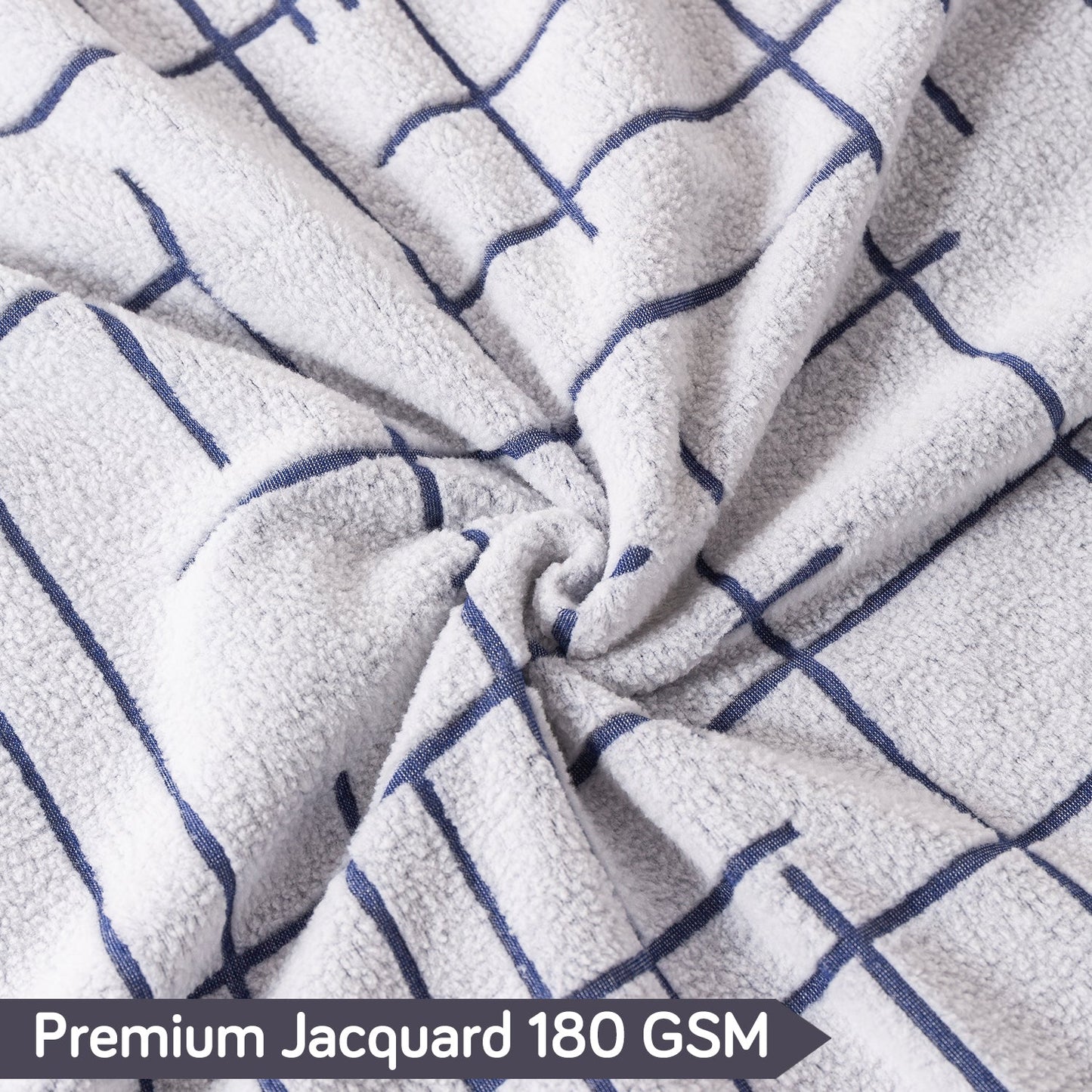 'Crossline Series' Jacquard Sofa Cover 1/2/3/4-seater Fully Covered, Navy Blue