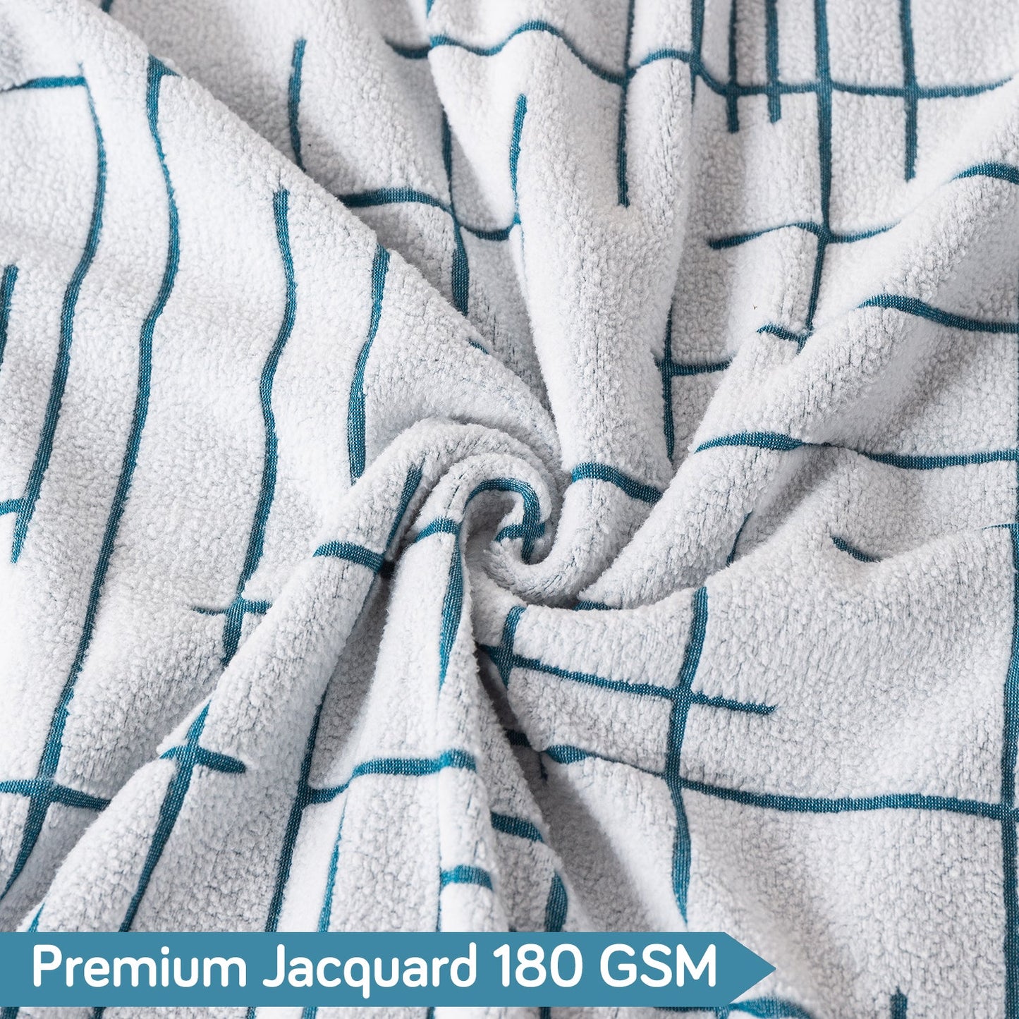 'Crossline Series' Jacquard Sofa Cover 1/2/3/4-seater Fully Covered, Teal Blue