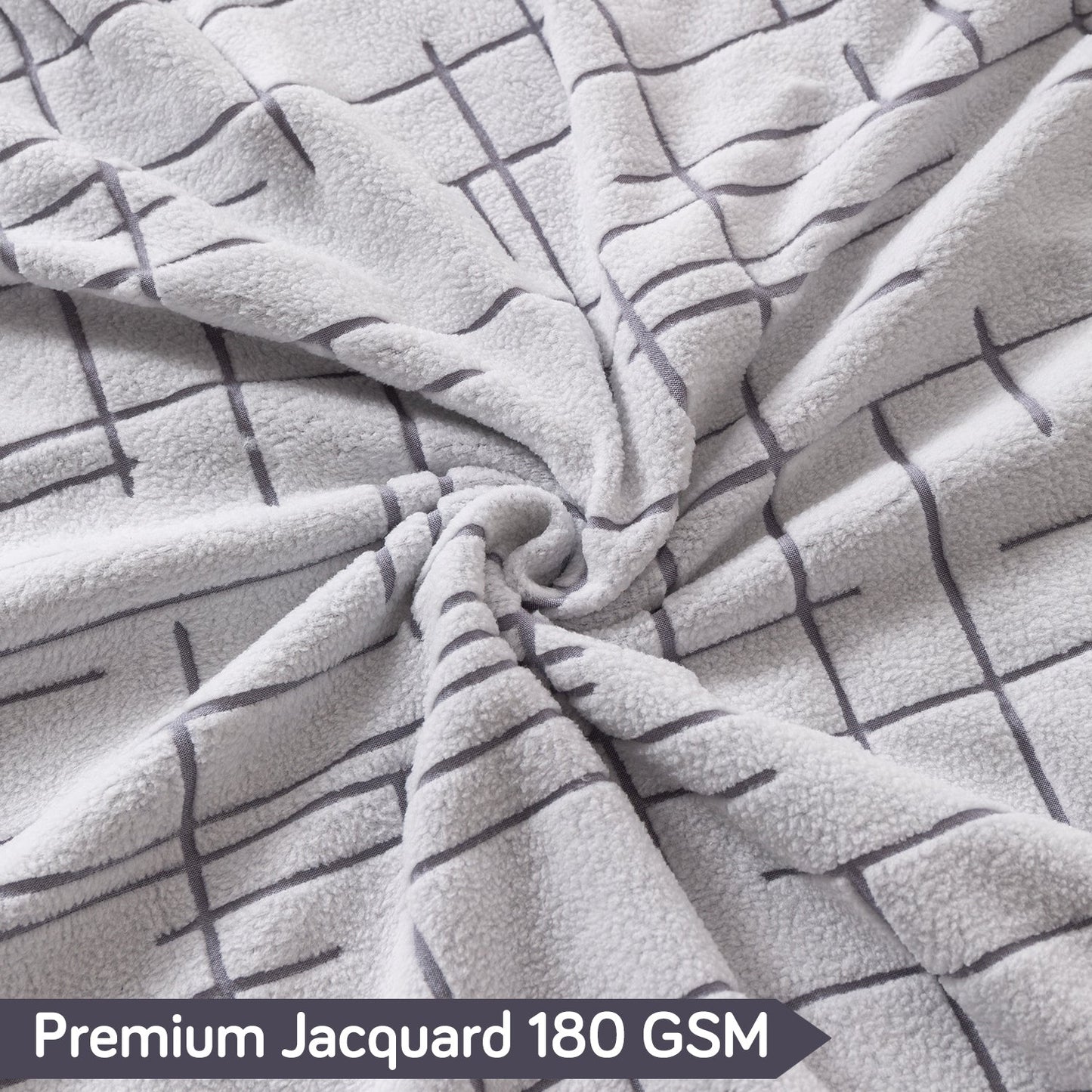 'Crossline Series' Jacquard Sofa Cover 1/2/3/4-seater Fully Covered, Light Grey