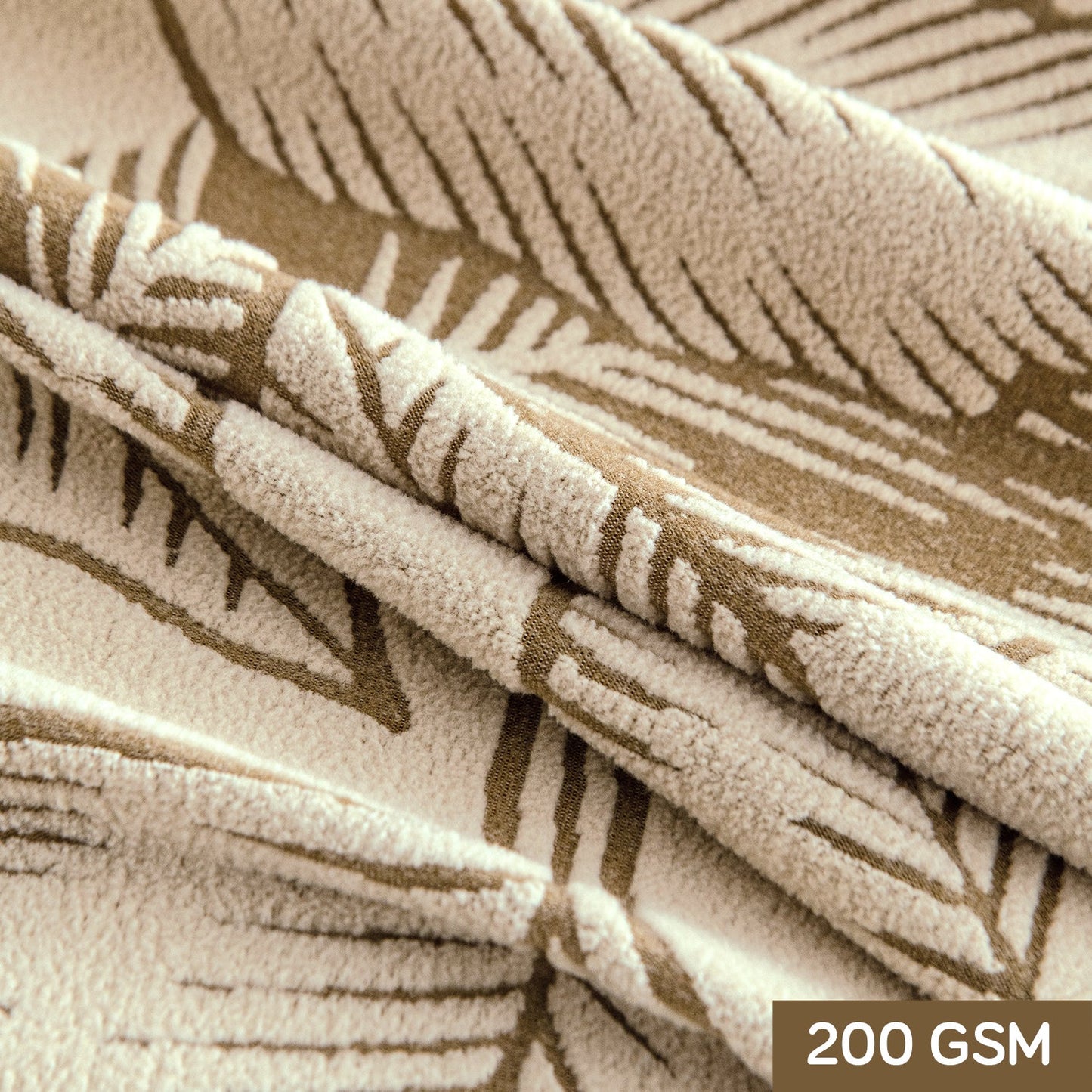 Dual Tone Knitting Jacquard Sofa Cover 1/2/3 Seater Fully Covered - Beige