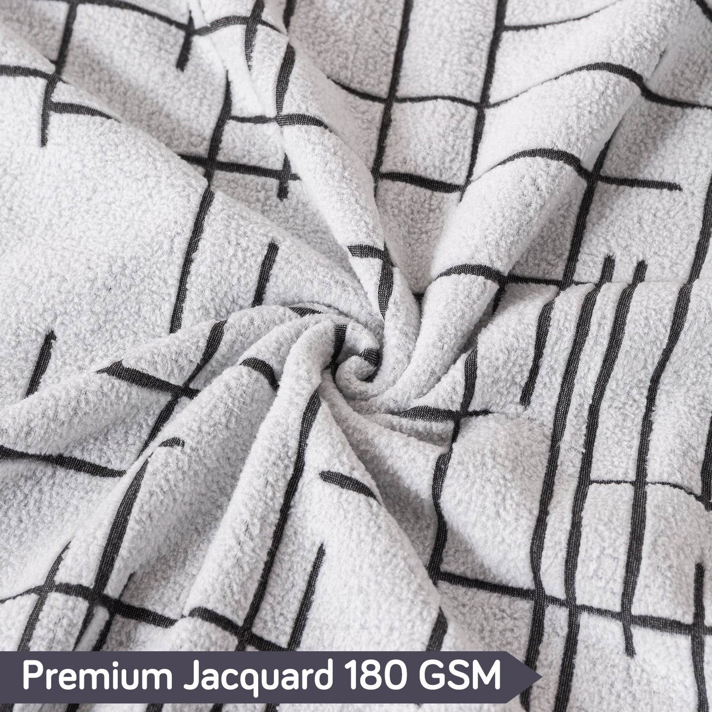 'Crossline Series' Jacquard Sofa Cover 1/2/3/4-seater Fully Covered, Dark Grey