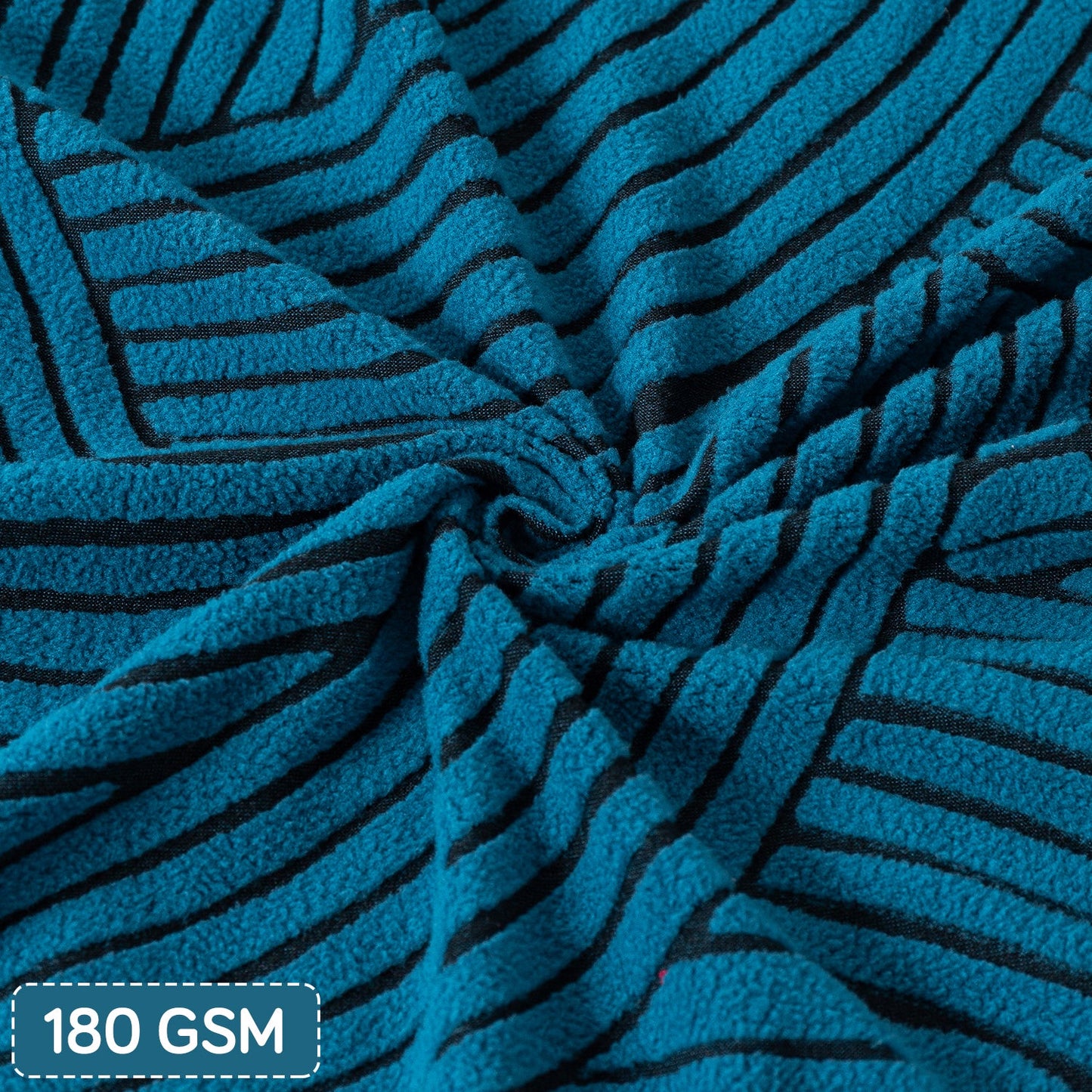 'WaveLine Series' Jacquard Sofa Cover 1/2/3/4-seater Fully Covered, Teal Green