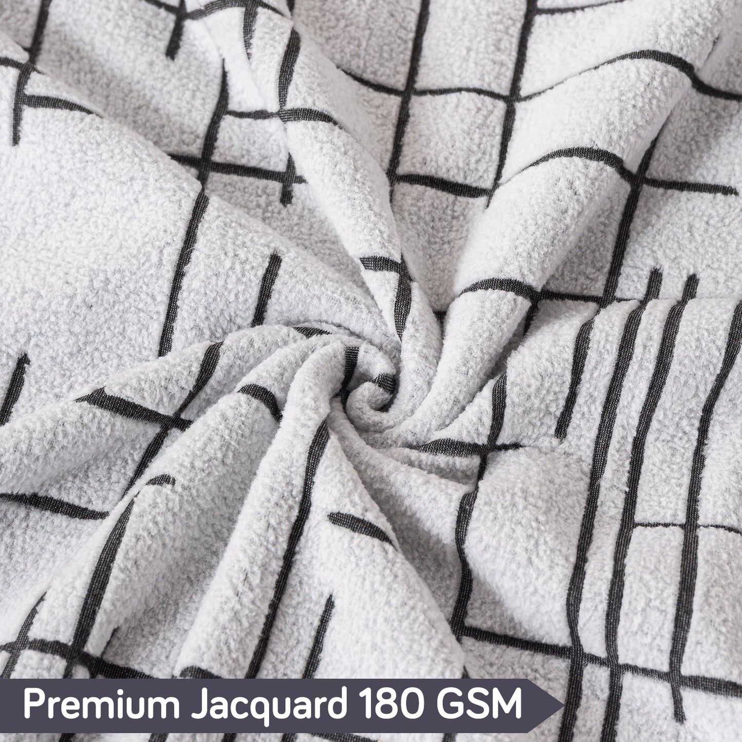 'Crossline Series' Jacquard Sofa Cover 1/2/3/4-seater Fully Covered, Dark Grey