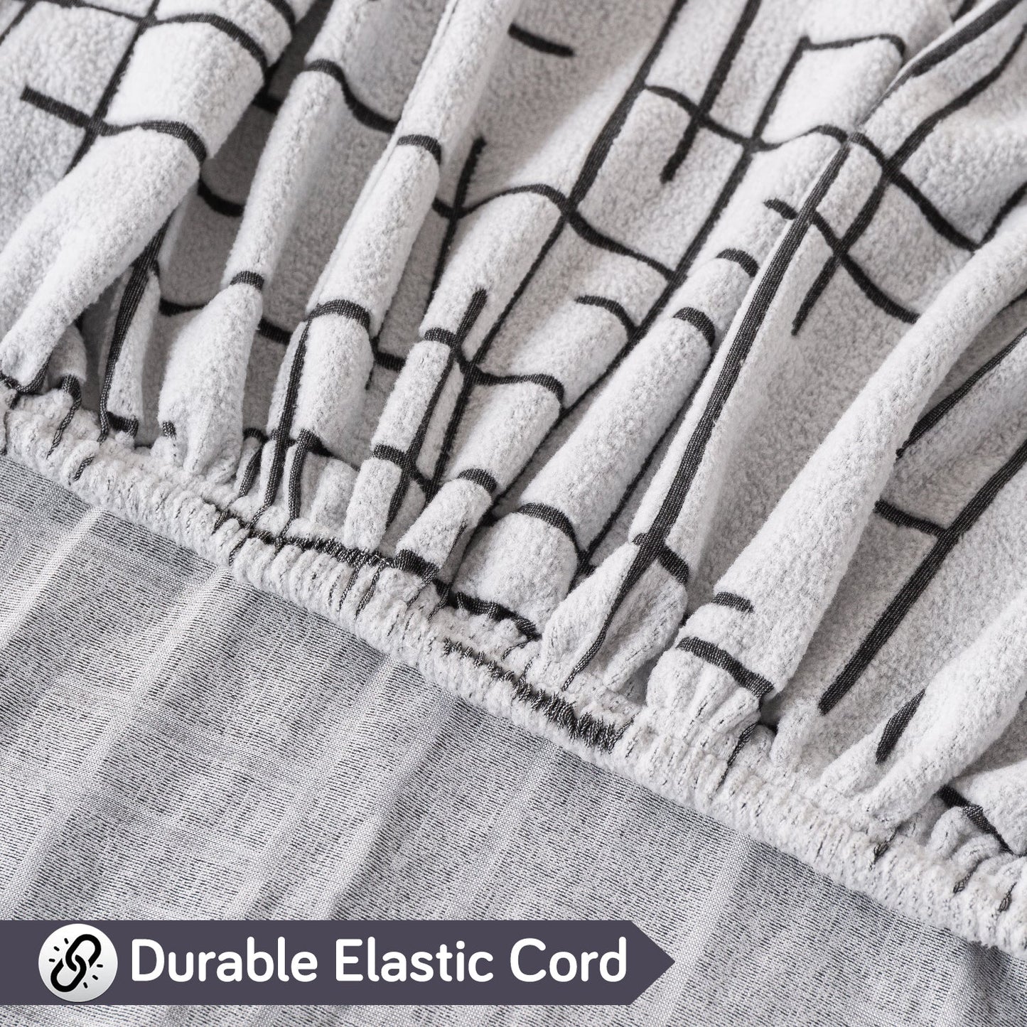 'Crossline Series' Jacquard Sofa Cover 1/2/3/4-seater Fully Covered, Dark Grey