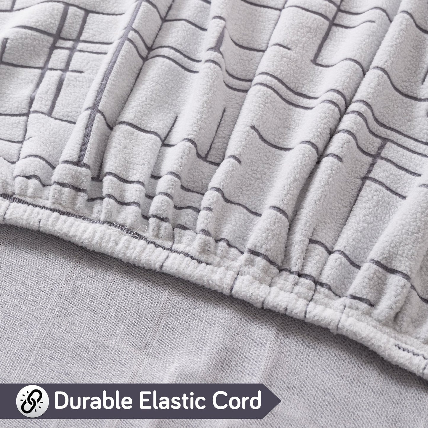 'Crossline Series' Jacquard Sofa Cover 1/2/3/4-seater Fully Covered, Light Grey