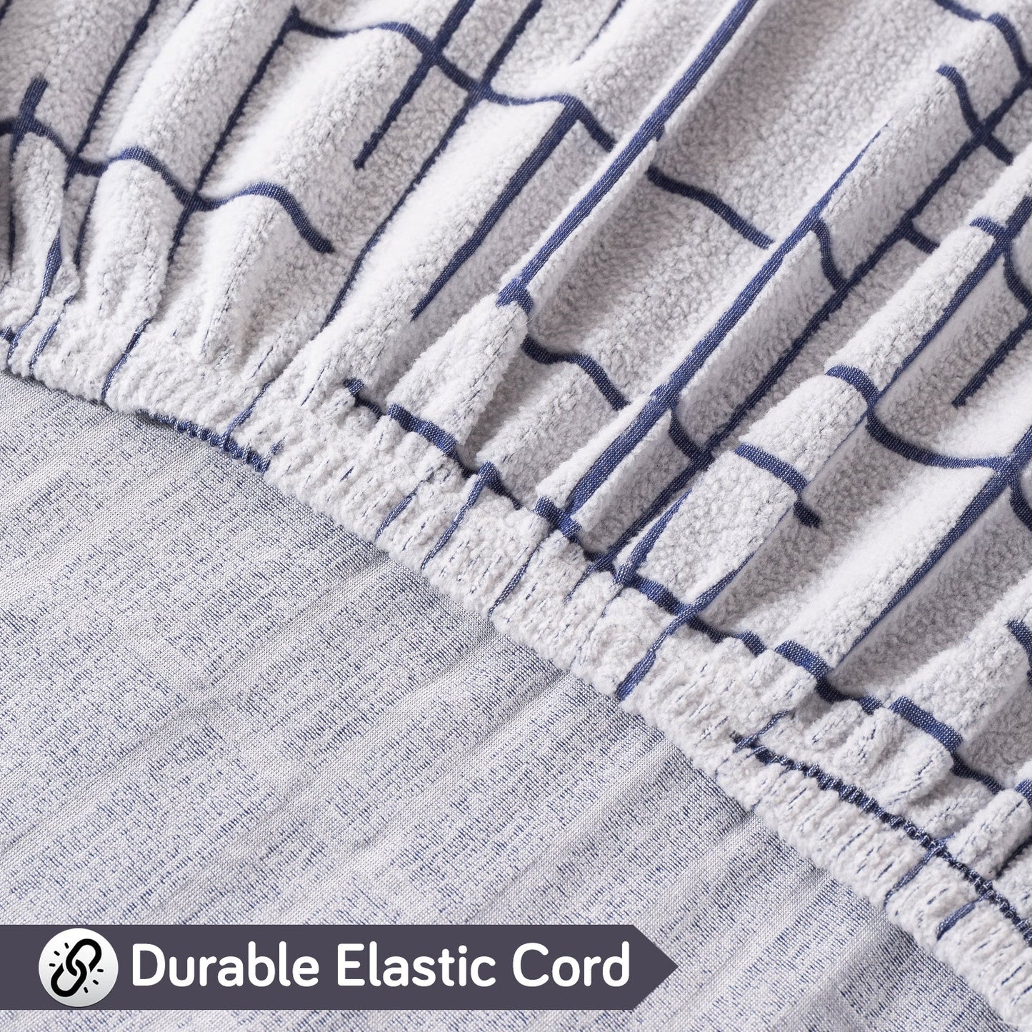 'Crossline Series' Jacquard Sofa Cover 1/2/3/4-seater Fully Covered, Navy Blue