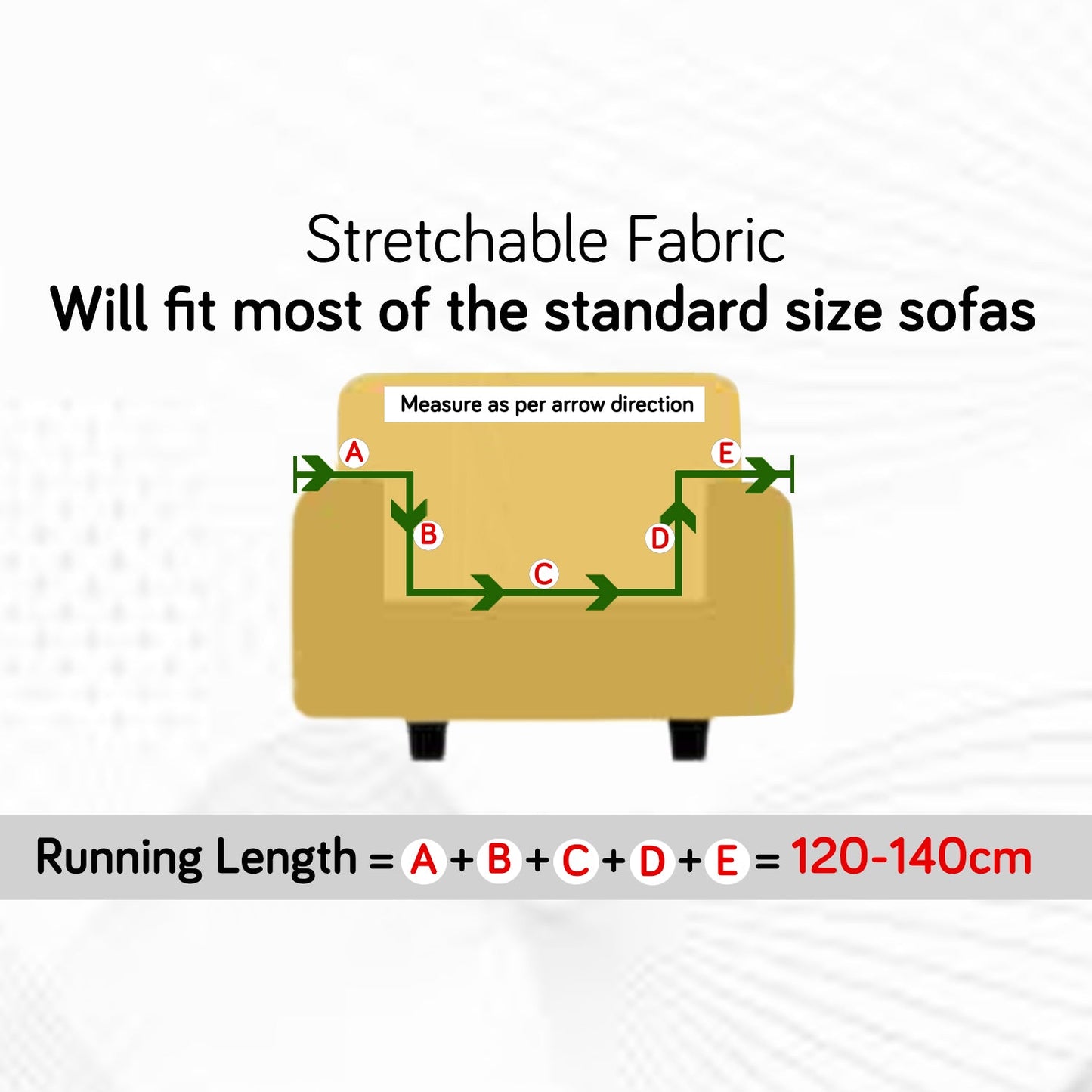 200gsm Knitting Jacquard Sofa Cover 1/2/3/4 Seater Fully Covered, Skimmed Cream