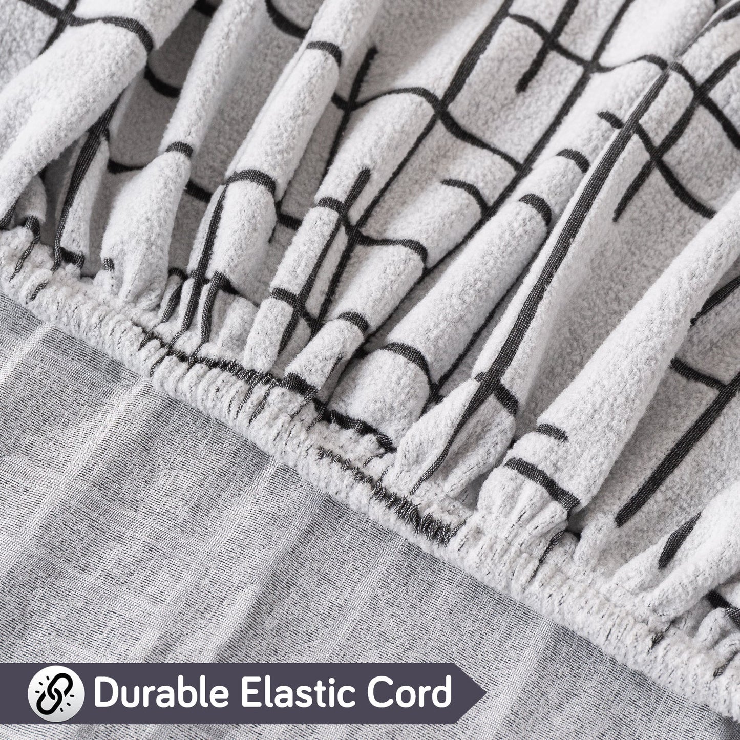 'Crossline Series' Jacquard Sofa Cover 1/2/3/4-seater Fully Covered, Dark Grey