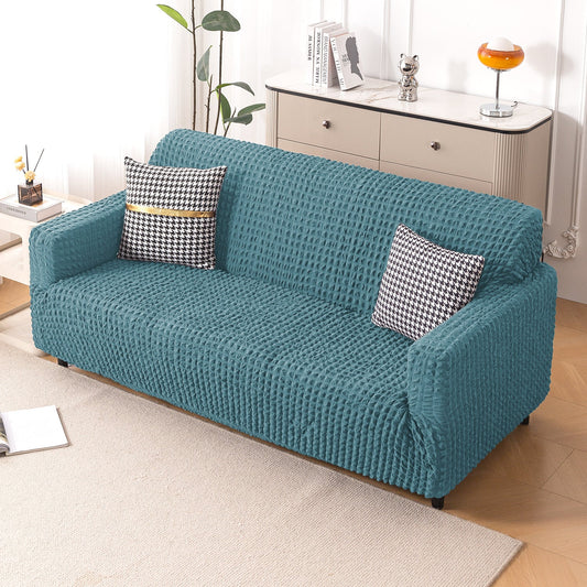 Aria Nova Elastic 280 GSM Stretchable Bubble Sofa Cover, Tropical Teal