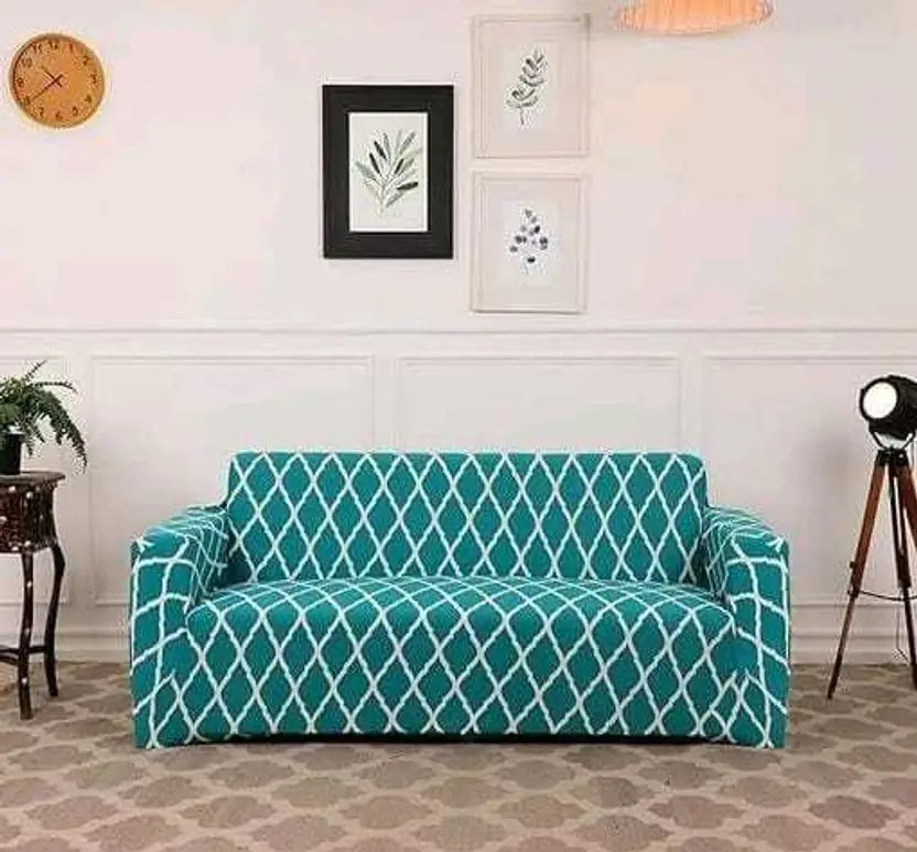 Teal Blue Diamond - Luxury Quality Strechable & Dust-proof Sofa Cover