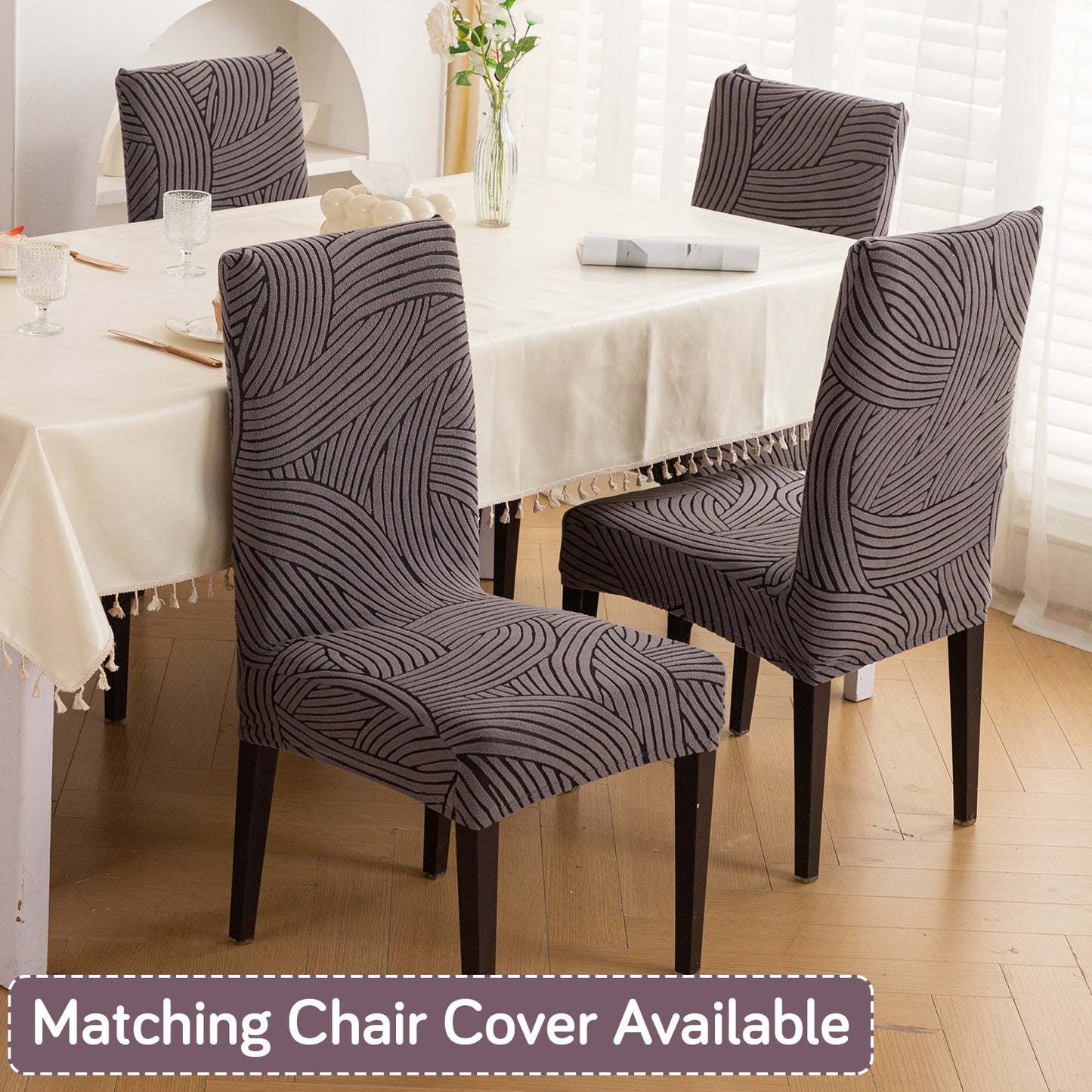 'WaveLine Series' Jacquard Sofa Cover 1/2/3/4-seater Fully Covered, Charcoal Grey