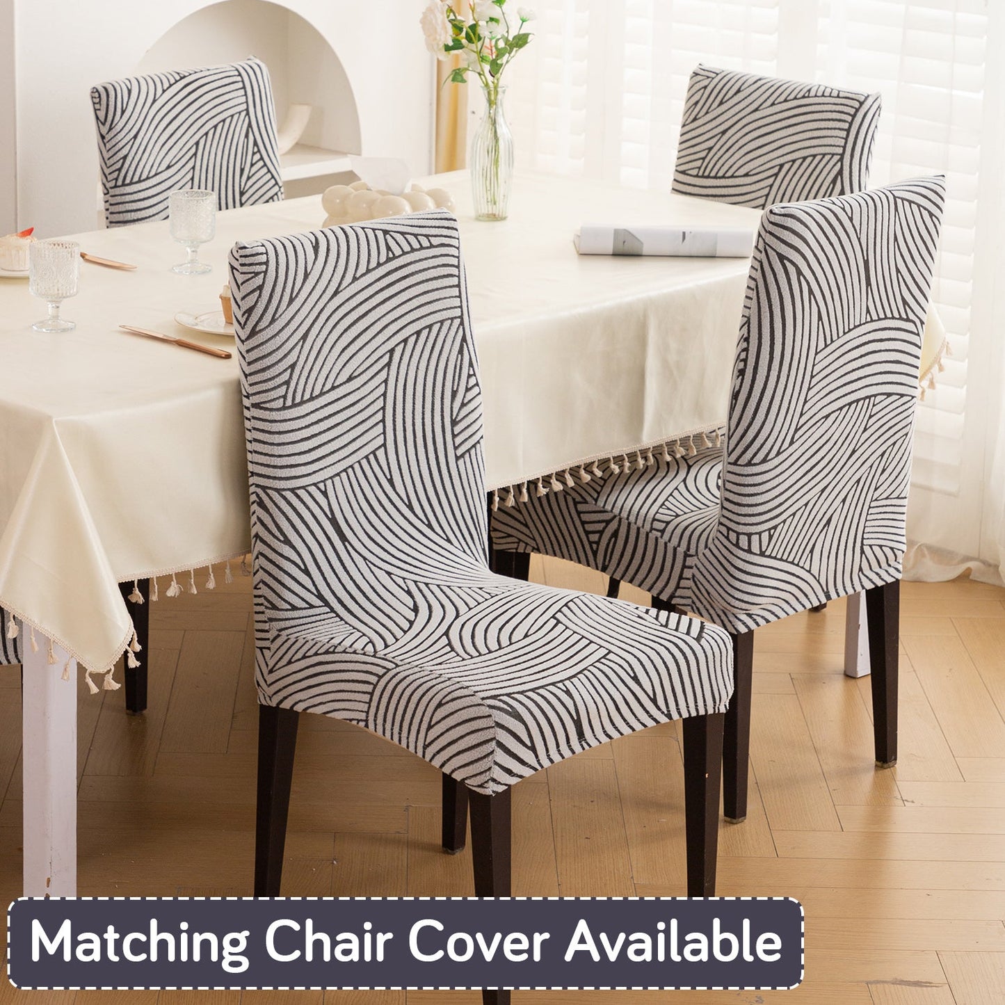 'WaveLine Series' Jacquard Sofa Cover 1/2/3/4-seater Fully Covered, Classic White