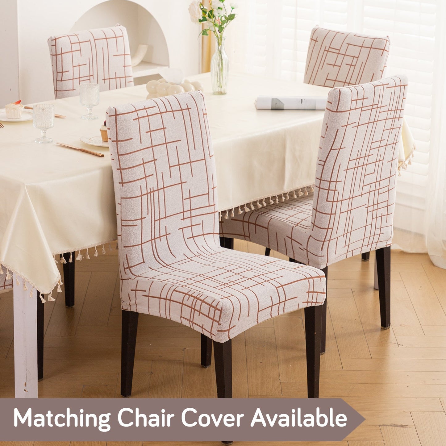 'Crossline Series' Jacquard Sofa Cover 1/2/3/4-seater Fully Covered, Rust Brown