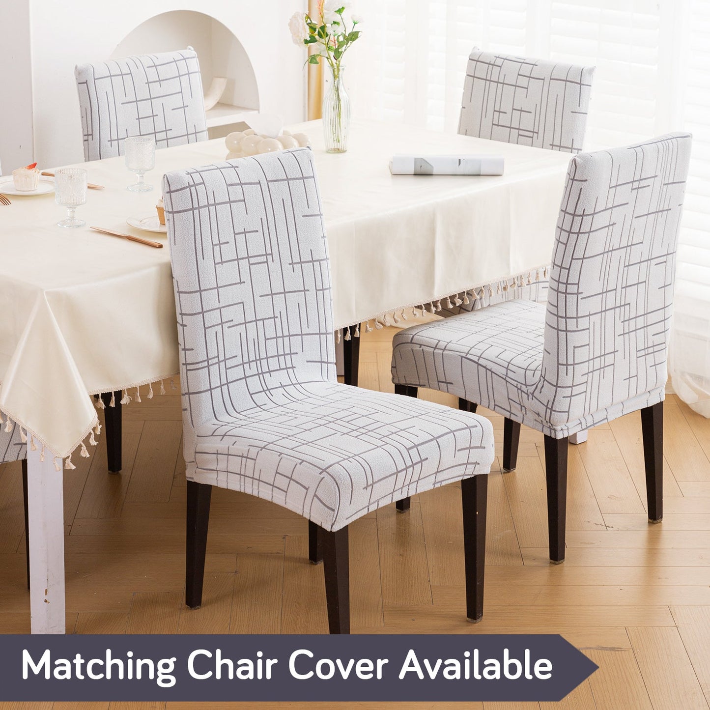 'Crossline Series' Jacquard Sofa Cover 1/2/3/4-seater Fully Covered, Light Grey