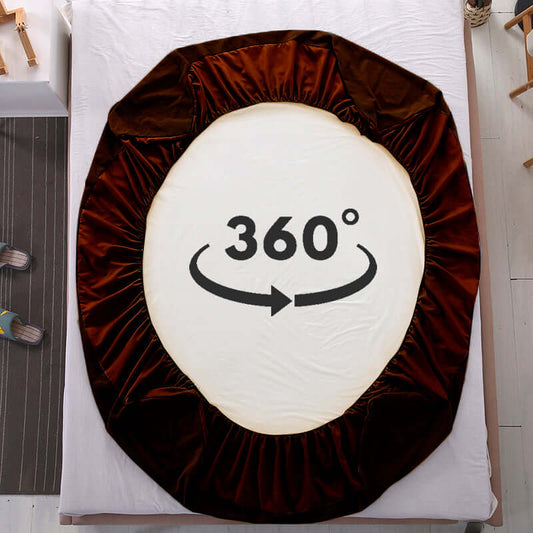 Waterproof Mattress Protector with 360 Degree Elastic Strap, Luxury Terry (Coffee, Available in 16 Sizes)