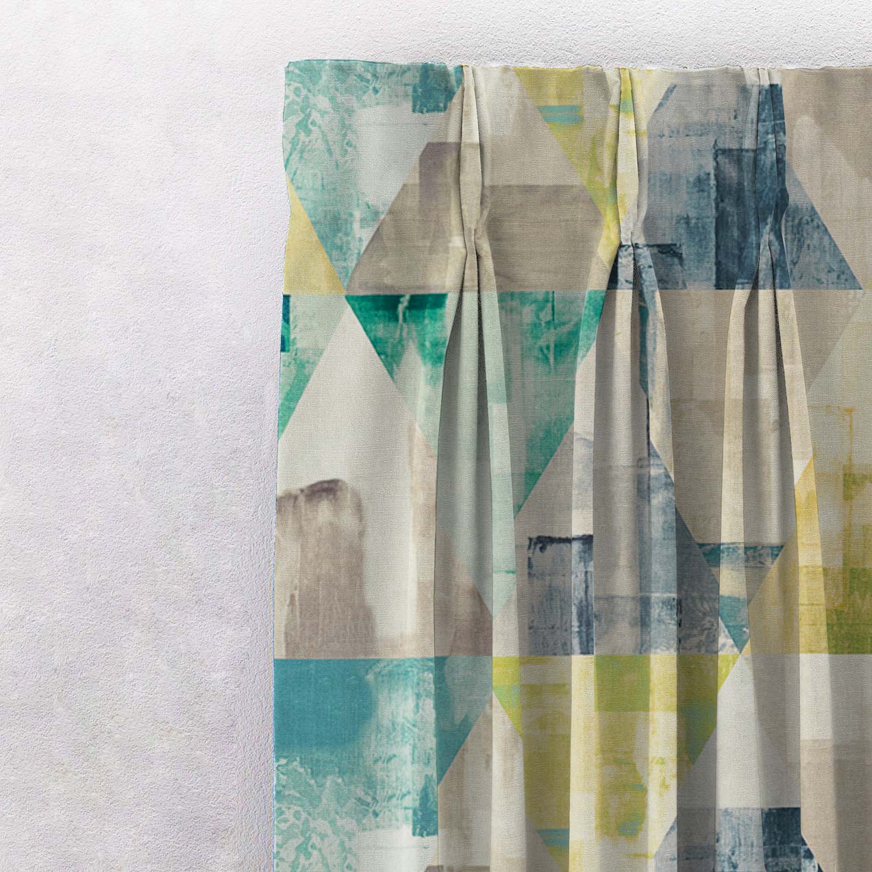 Elegant Geometric Print Matt Finish  Room Darkening Curtain Set of 2 -  MTDS145A