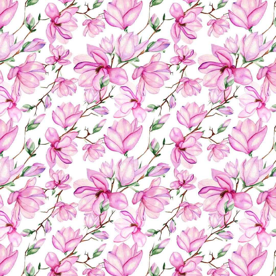 Elegant Floral Print Sheer Semi Transparent Curtain - Set of 2 -DS147A