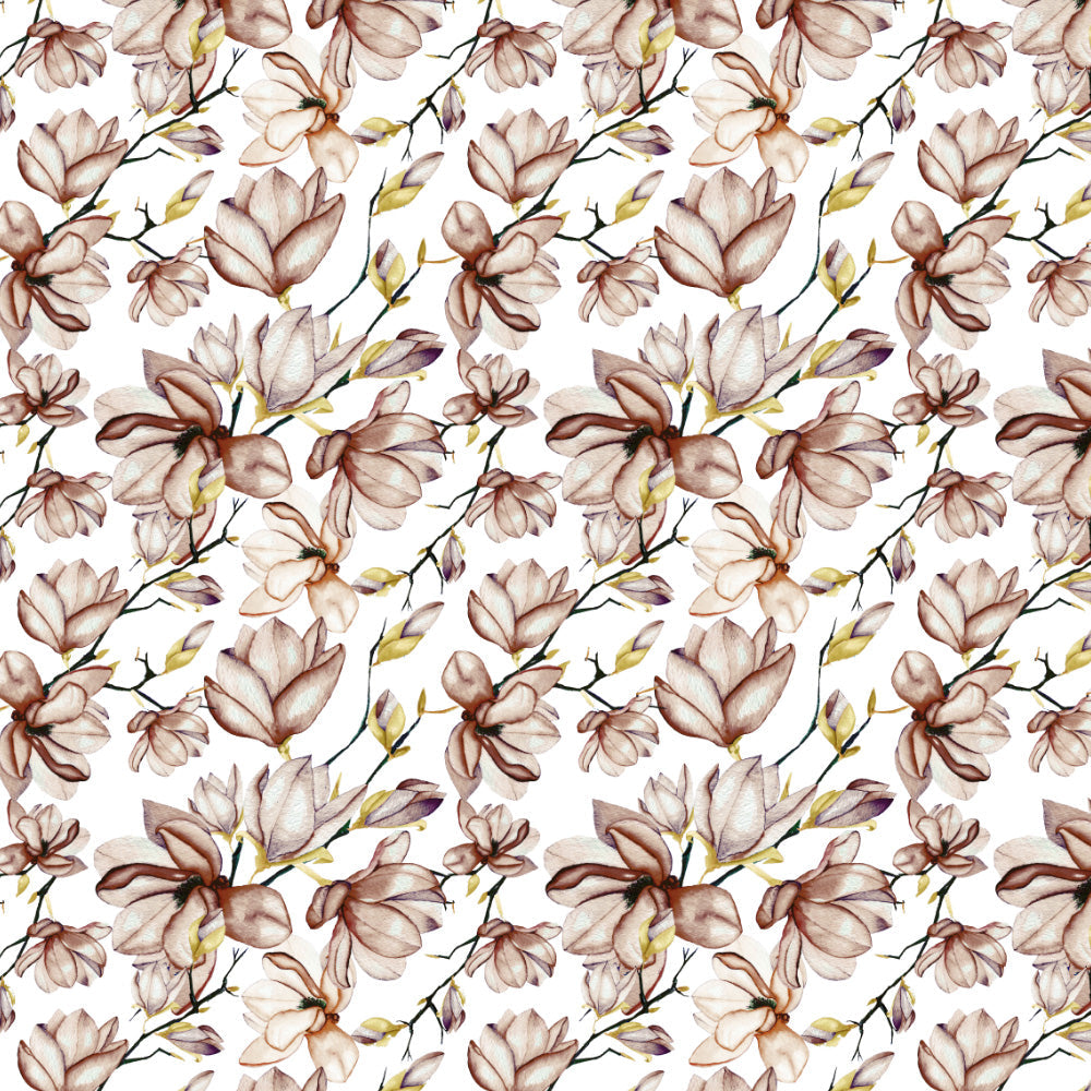 Bold Blossoms Floral Brown Heavy Satin Room Darkening Curtains Set Of 2 - (DS147F)