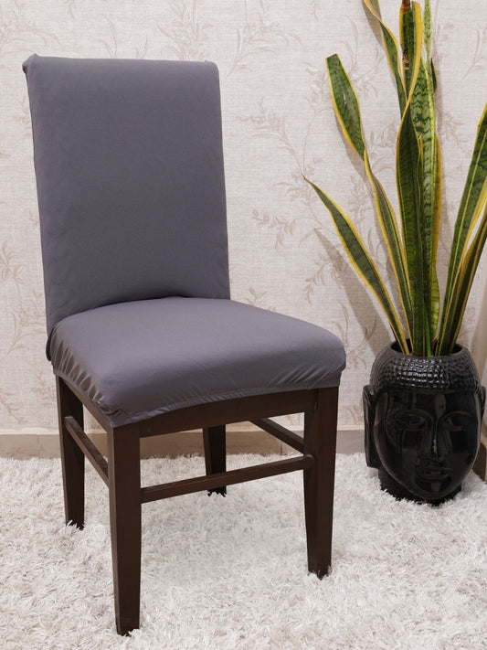 Grey Solid Chair Cover