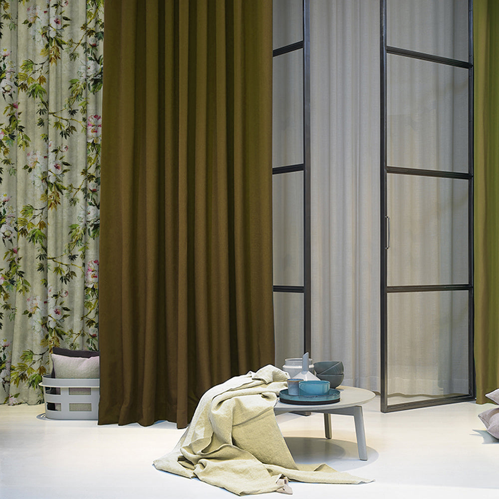 Elegant Floral Print Room Darkening Curtains Set of 2  DS154A