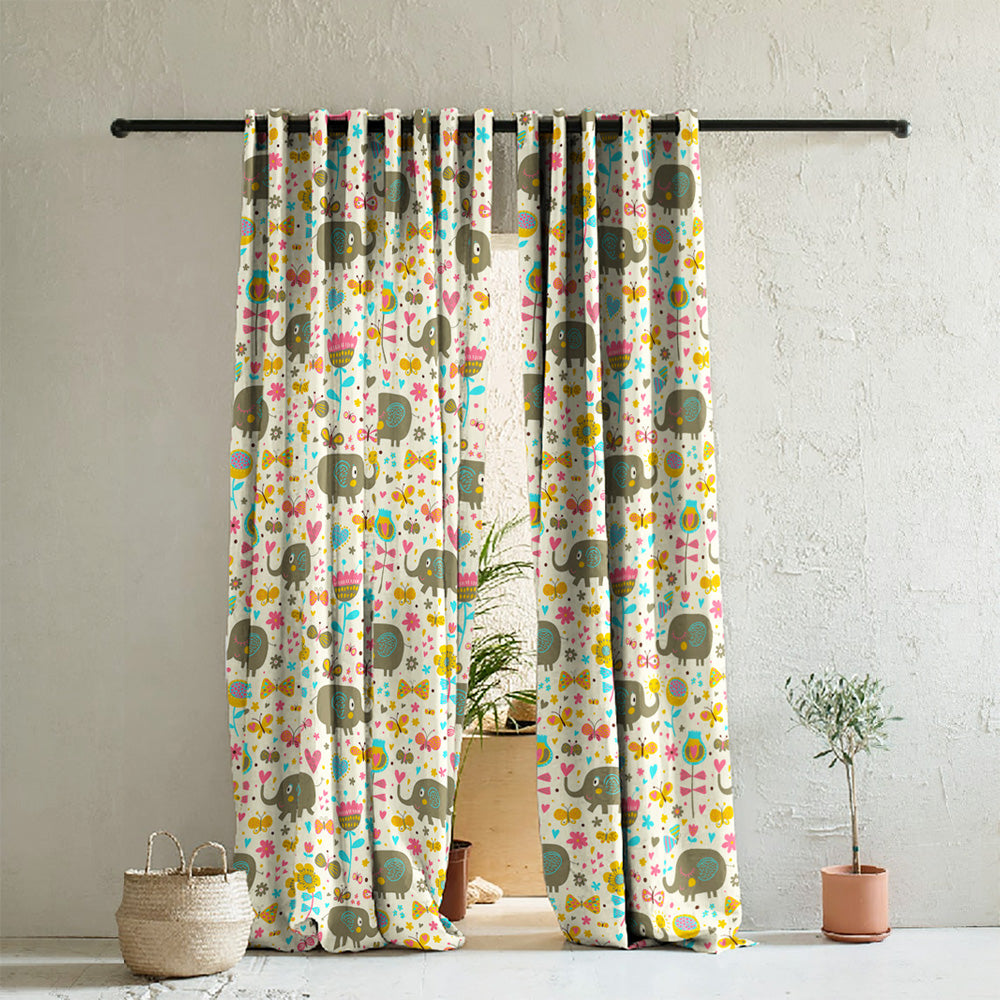 Elegant Kids Print Room Darkening  Curtain - Set of 2 - DS159A