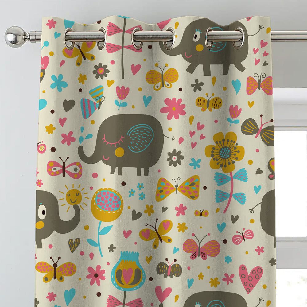 Elegant Kids Print Room Darkening  Curtain - Set of 2 - DS159A
