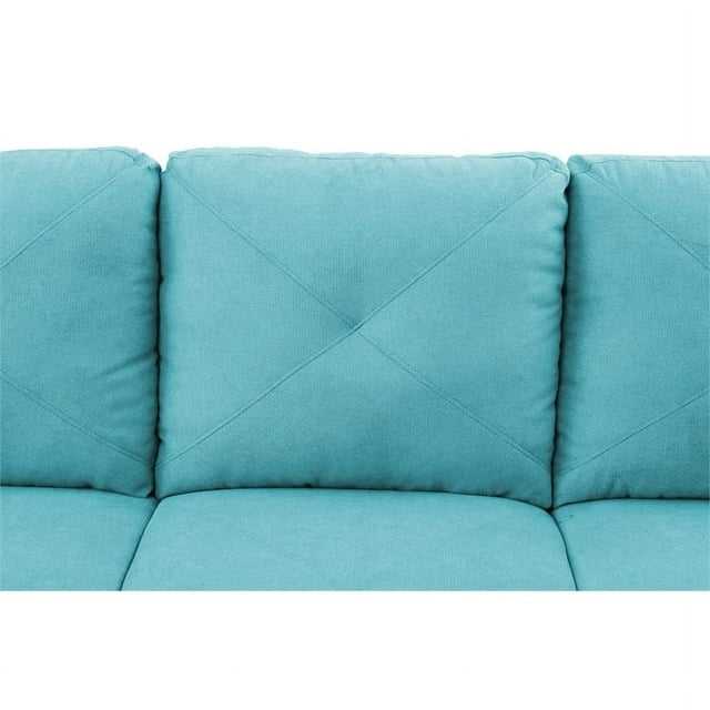 Christen 5 Seater L Shape Fabric Sofa Set with Storage Ottoman