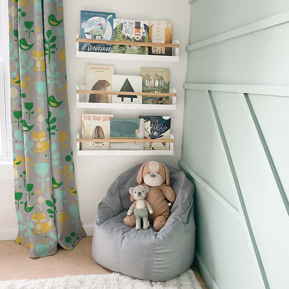 Fox and Feather Fiesta Kids Green Heavy Satin Room Darkening Curtains Set Of 2 - (DS169B)