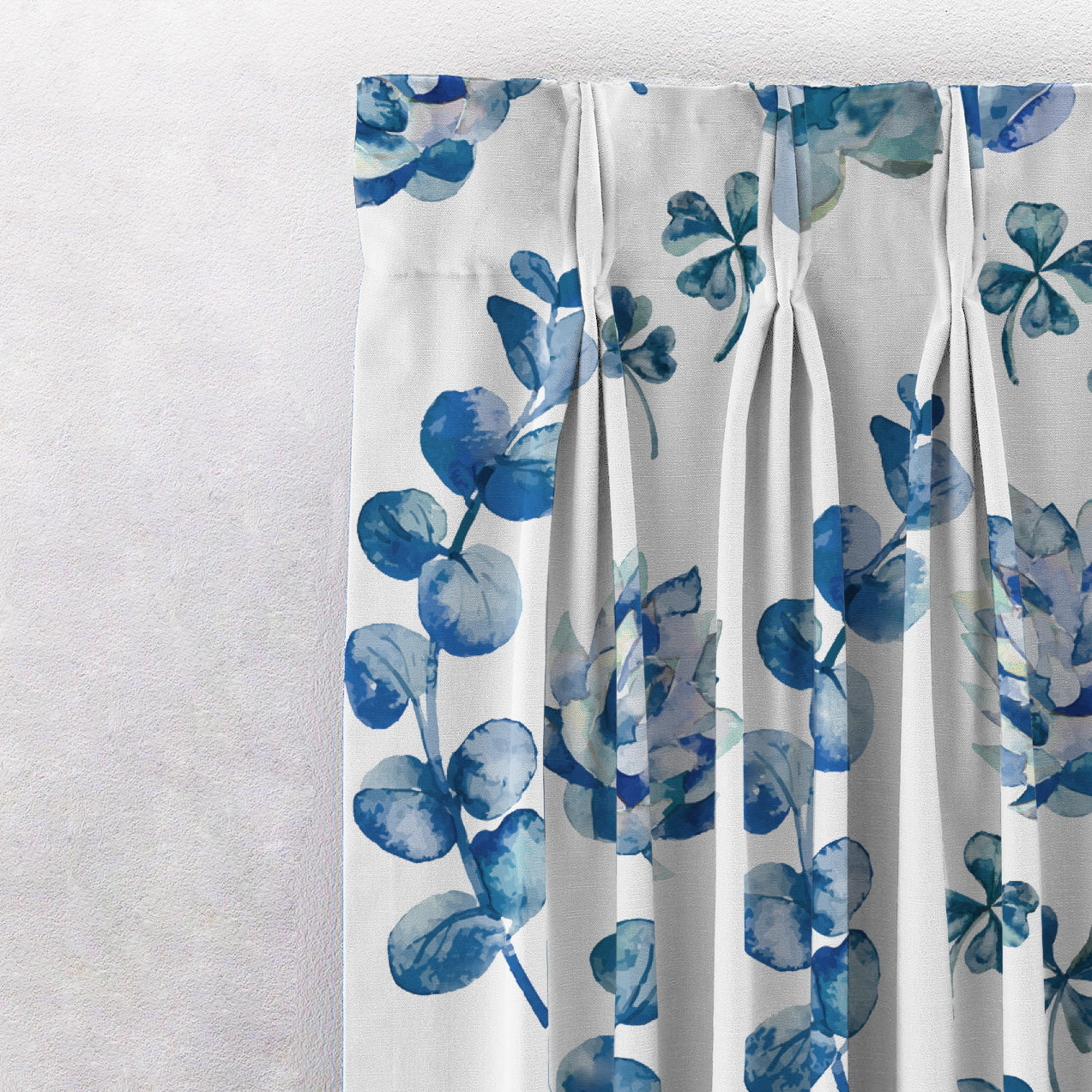 Elegant Floral Print Room Darkening Curtains Set of 2  DS19C