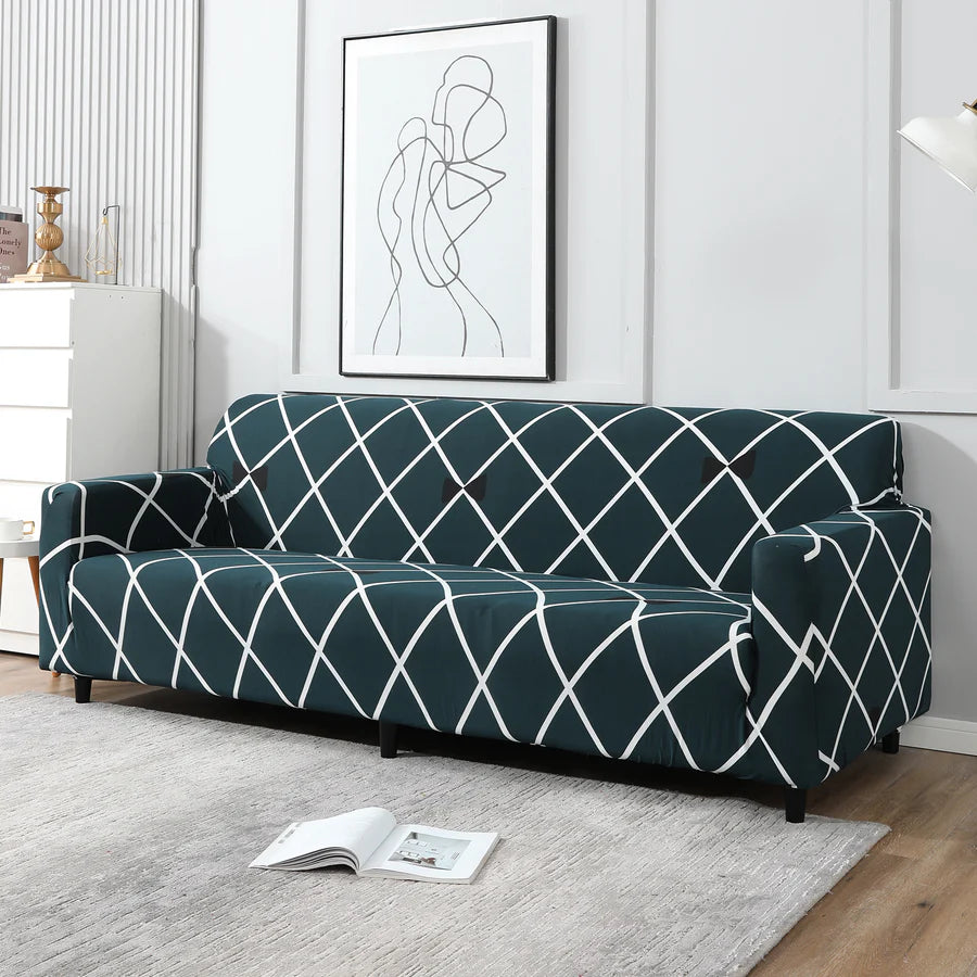 Cross Blue - Luxury Quality Strechable & Dust-proof Sofa Cover