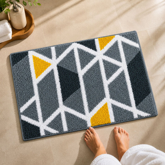 Mosaic Grey Bathroom Mat
