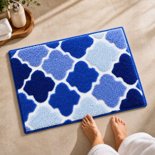 Ellipse Blue Bathroom Mat