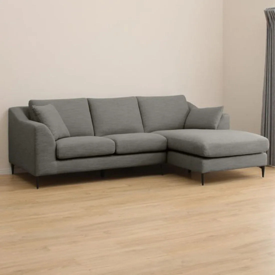 Flora 4 Seater L Shape Fabric Sofa For Living Room