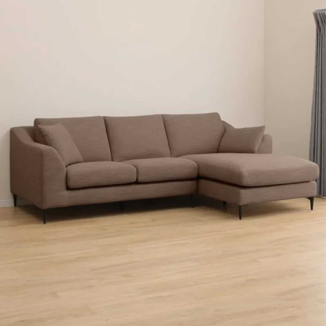Flora 4 Seater L Shape Fabric Sofa For Living Room