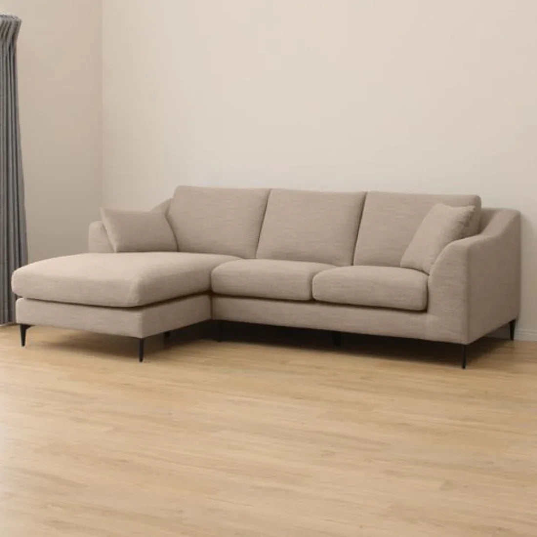 Flora 4 Seater L Shape Fabric Sofa For Living Room